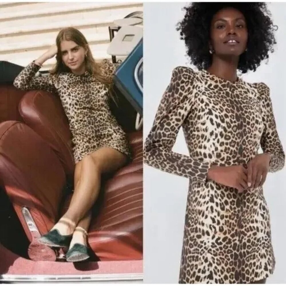 Tuckernuck x India Hicks Leopard Print Domino Mini Dress Small‎ S - $198